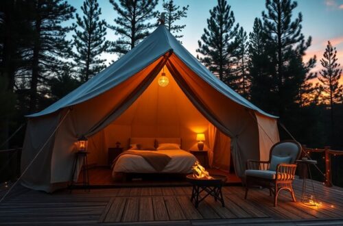luxury camping experience outdoors